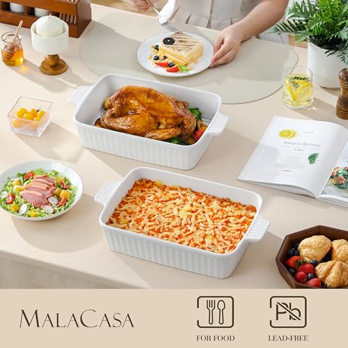 4.4 QT Baking Dishes with Rack (White-with Rack / 4.4 QT)