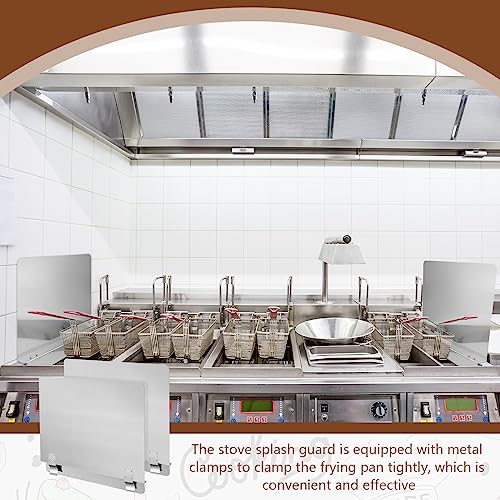 2 Pack Deep Fryer Splash Guard Silver 20 (Silver / 20-1/2" W X 13.5" H)