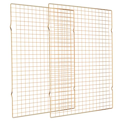 2PCS Cooling Rack for Cooking and Baking (Gold / 16"x10"-2PC)
