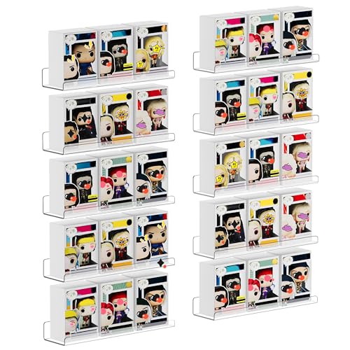 10 Pcs 15" Acrylic Shelves for Wall Display and Storage (Clear)
