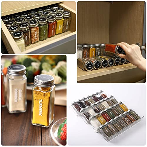 28 Pcs Clear Glass Spice Jars