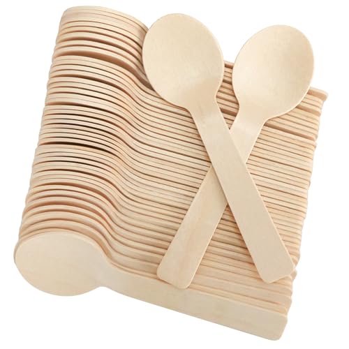200 Mini Wooden Spoons (200 Spoons(4" Length))