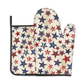 Patriotic Stars Oven Mitts (Rustic Usa Flag Stars)