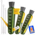 6 Pack 4 in 1 Cup Lid Cleaning Brush 3 Straws Bottle Brush (Olive)