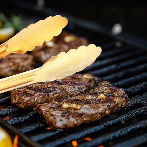 4 Pack Gold Serving Tongs (Gold)