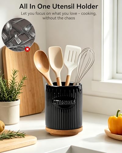 360° Rotating Utensil Holder (Black)