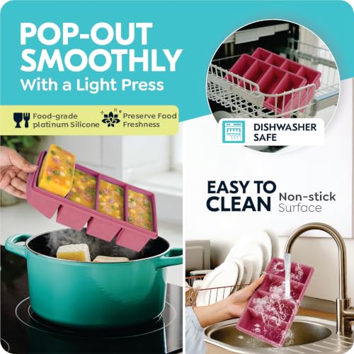 1 cup Silicone Freezer Trays with Lids (Burgundy)