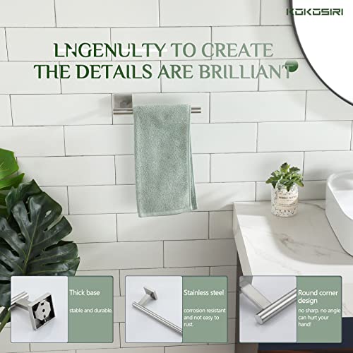 Towel Holder Brushed Nickel Bathroom Accessory Hand Towel Bars Wall Mounted Kitchen Cabinet Paper Holder Stainless Steel (Brushed Nickel / 1 Pack)