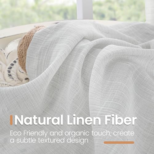 Light Grey Linen Curtains 96 Inch Length for Living Room (Light Grey / 52"W x 96"L (Pack of 2))