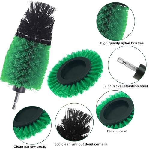 8 Pcs Drill Brush Attachment Set (Green)