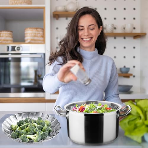 Steamer Basket Stainless Steel Instant Pot Accessories for Food and Vegetable (Medium (6.1" to 10.2"))
