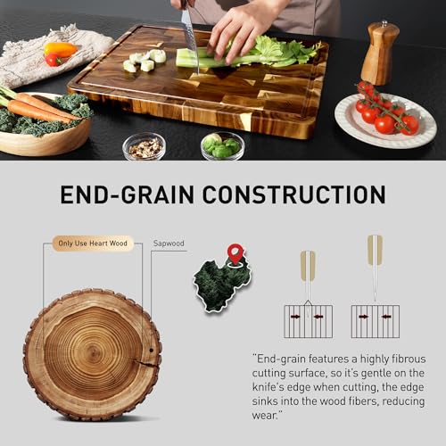 End Grain Cutting Board Set of 2 with Non (Set of 2)