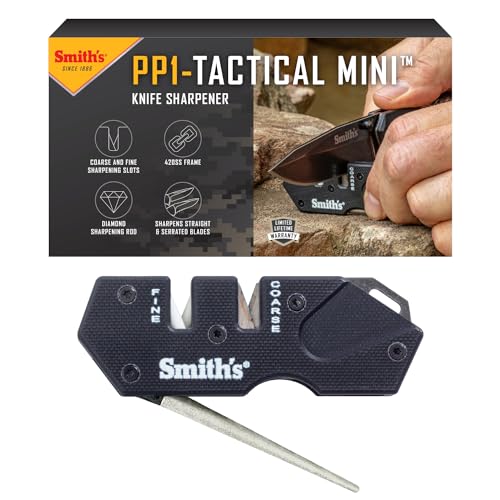 Smith’s 50982 Pocket Pal Mini Tactical Knife Sharpener (PP1-Mini Tactical (Black))