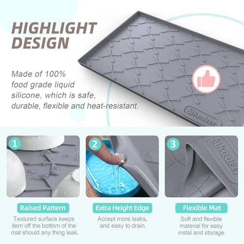 34" x 19" Under Sink Mat Waterproof (Dark Gray / 34"W x 19"L)