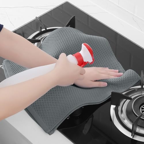 100% Cotton Waffle Weave Kitchen Dish Towels 12 (Grey / 13 X 28 - 12 Pack)