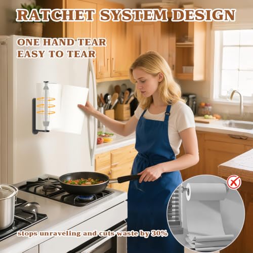 Magnetic Paper Towel Holder for Fridge (Black)
