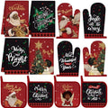 12 Pcs Christmas Kitchen Accessories Set Black Santa Style (Black Christmas)