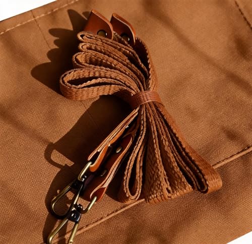 Canvas Cross Back Chef Cotton Apron for Men Women (Brown)