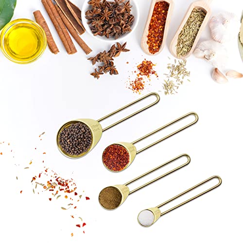 Gold Measuring Cups and Spoons Set of 8 pcs (Gold)