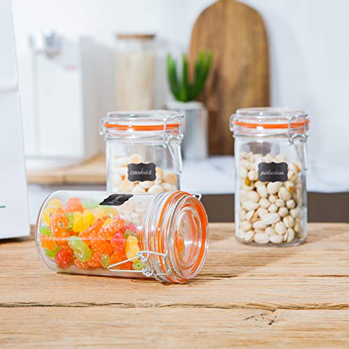 16 oz Glass Jars with Hinged Lids (Round-16oz12pack)