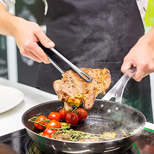 3 Pcs 11 Inches Korean BBQ Tongs Stainless Steel Kitchen Tweezers Grill (11 Inches)