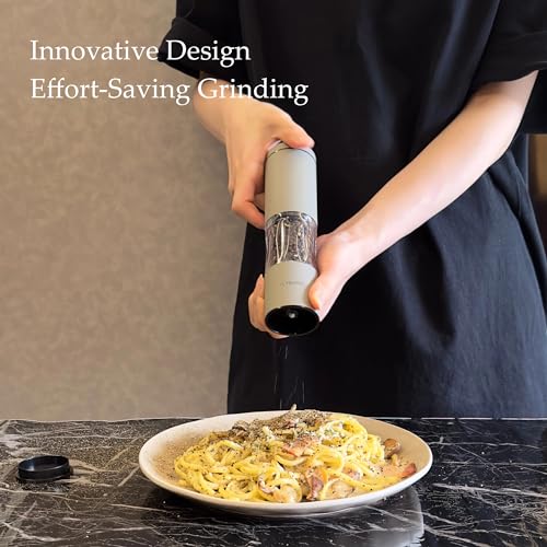 Salt and Pepper Grinder Set with Adjustable Coarseness (Set of two manual grinders / Greige&Buttercream)