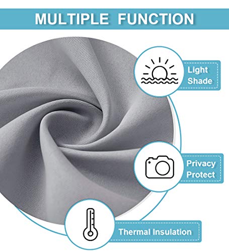 54 inch Blackout Curtains for Living Room Bedroom (Silver Grey / 42"W x 54"L (Pack of 2))