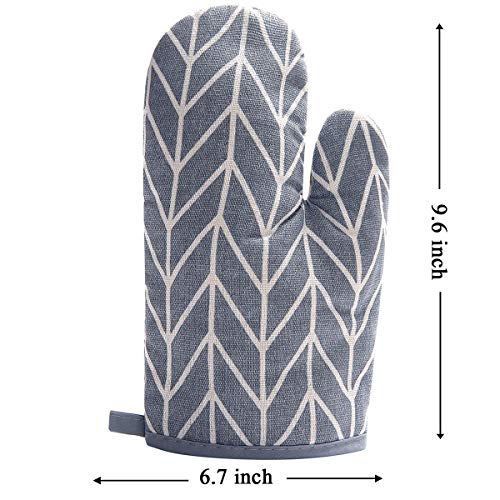 WinChange Oven Mitts and Potholders BBQ Gloves (B-grey)