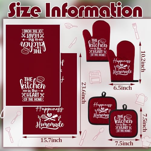 6 Pcs Kitchen Decor Accessories Set (Wine Red / Kitchen)
