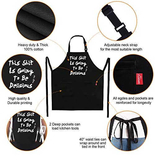 Funny Aprons for Men Dad Husband (Black13)