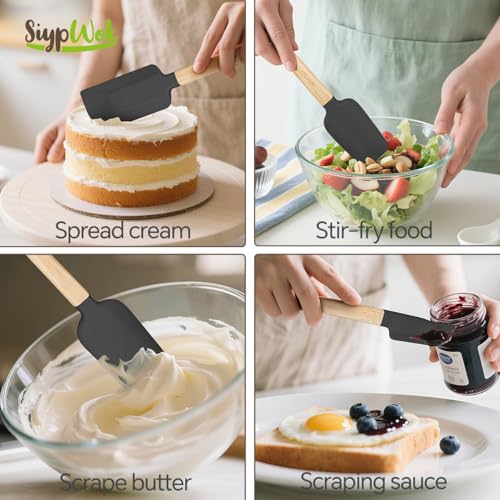Silicone Spatula Set (Black / 4)