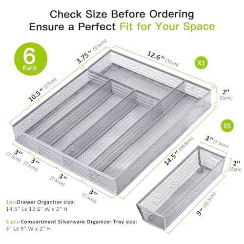 Drawer Organizer Set (Silver-6L pack)