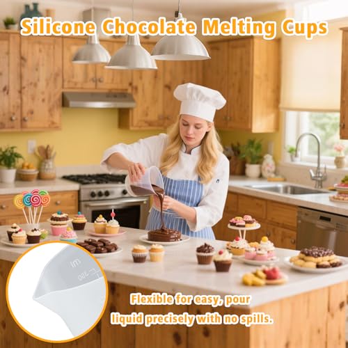 Silicone Cups for Melting Chocolate (250ml*2+350ml*2)