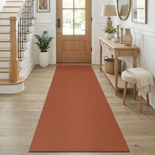 Orange Runners for Hallway 2.5'x8' (Burnt Orange/Tan / 2'8" x 8' (Runner))