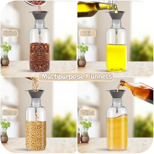 Plastic Kitchen Funnel Set of 3 with Clean Brush