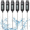6 Pcs Instant Read Meat Thermometer Long Probe (Black)