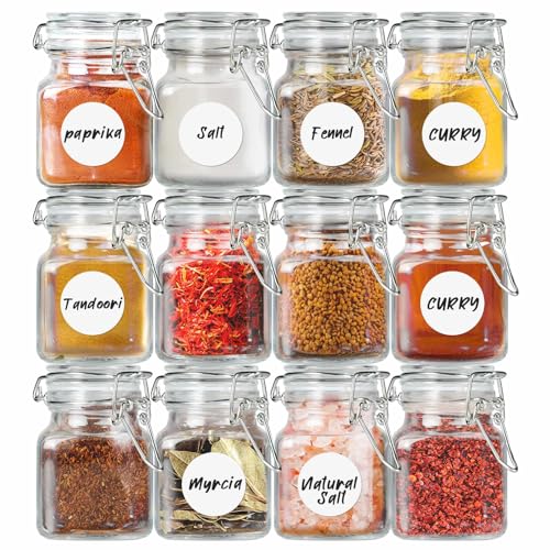 Spice Jars 20 Pack Small 4 oz Glass Jars Spice Jars Herb Jars (Small)