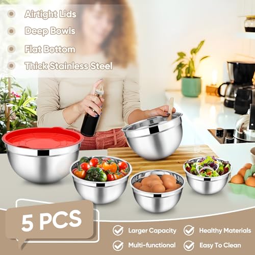 Mixing Bowls Set of 5 (Red)
