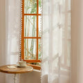 Boho Farmhouse White Long Curtains for Living Room (Z-pure White / 50"W x 90"L (Pack of 2))