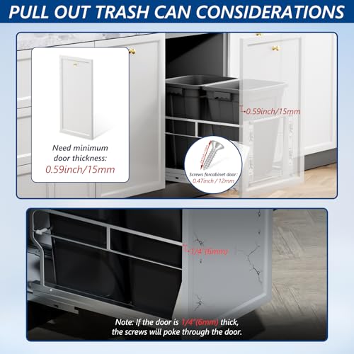 Dual Pull Out Trash Can Under Cabinet with Soft (Double / Silver)