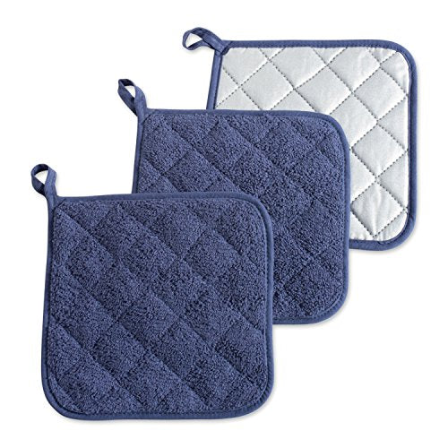 Basic Terry Collection Quilted 100% Cotton (Potholder (3 Piece) / French Blue)