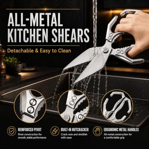 Multifunctional Heavy Duty Kitchen Shears (Silver)