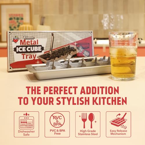 Metal Stainless Steel Ice Cube Trays (Double)