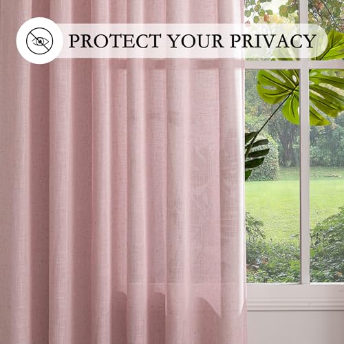 Extra Long Country Curtains for Sliding Glass Door Windows (50"W x 108"L (Pack of 2) / Light Pink)