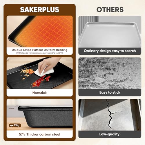 Nonstick Baking Sheet Set of 3 (Black)