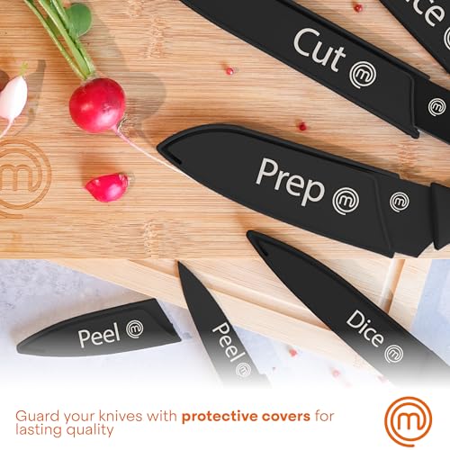 MasterChef Kitchen Knife Set with Covers (Knives with Covers / Black)