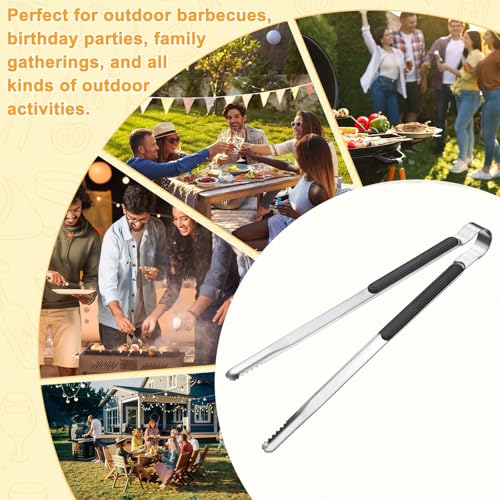 3 Pack Grill Tongs (Black / 11.6 Inch)