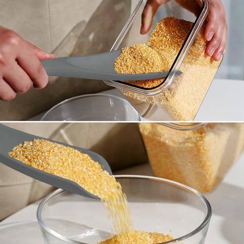 Silicone Cooking Spoon Spatula For Non (Gray_2-PCS)