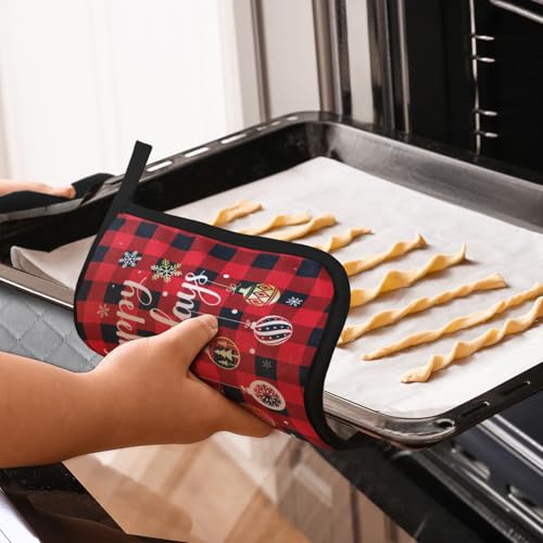 12 Pcs Pot Holders with Pocket (Red / Classic)