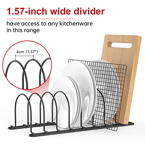 Plate Rack & Cutting Board Organizer for Cabinet (Black/2 Pack)